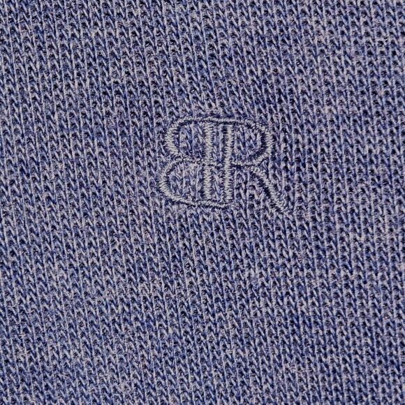 Banana Republic Sweater Mens L Pullover Henley Mock Neck Blue Contract Cuffs - Picture 5 of 11